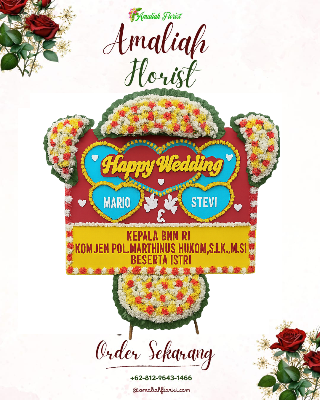 Papan Bunga Pernikahan Landak